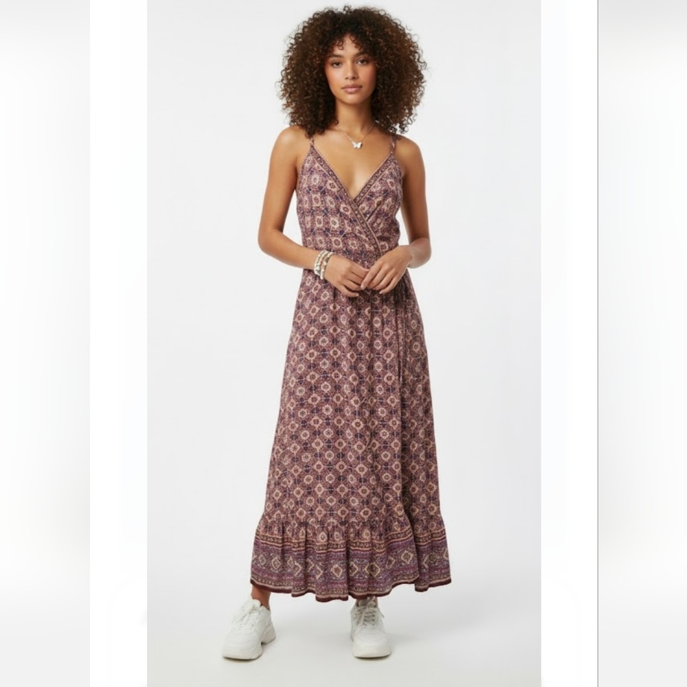 Maurices Babydoll Y2K Halter Dress Maxi Boho Hippie Festival XL